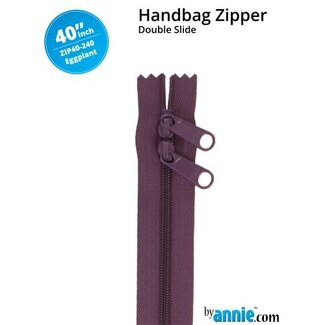 By Annie Double Slide Handbag Zipper 40" Eggplant