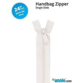 By Annie Single Slide Handbag Zipper 24'' Ivory