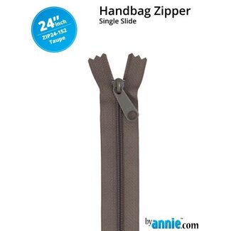 By Annie Single Slide Handbag Zipper 24'' Taupe