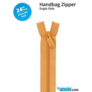 By Annie Single Slide Handbag Zipper 24'' Gold