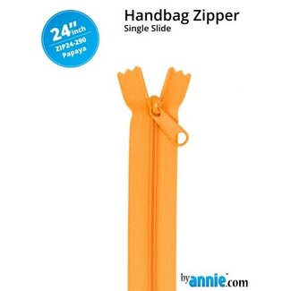By Annie Single Slide Handbag Zipper 24'' Papaya