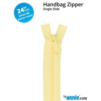 By Annie Single Slide Handbag Zipper 24'' Buttercream