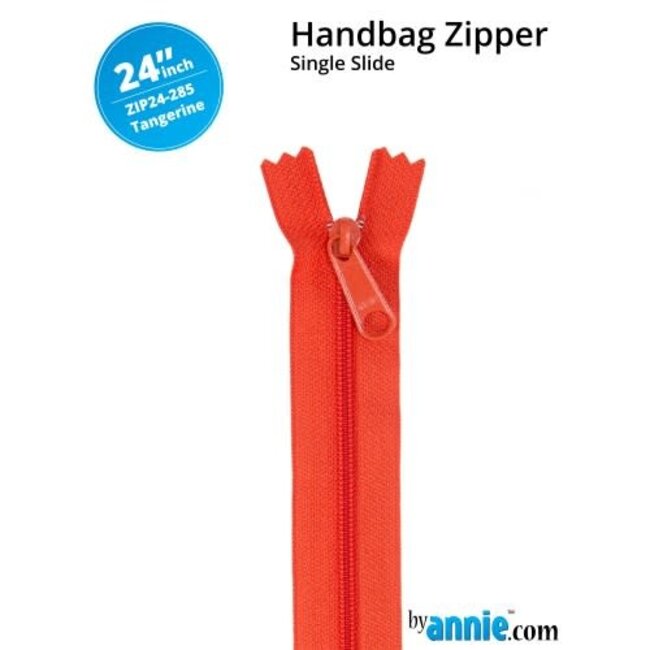 Single Slide Handbag Zipper 24'' Tangerine