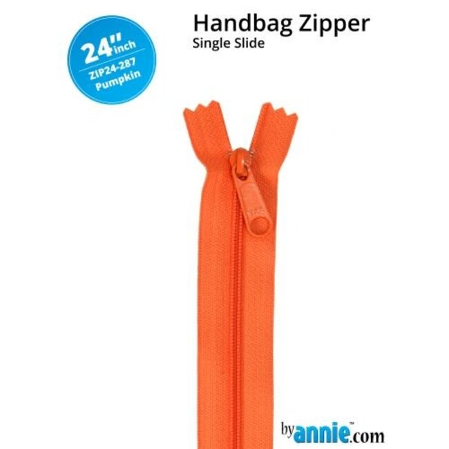 Single Slide Handbag Zipper 24'' Pumpkin