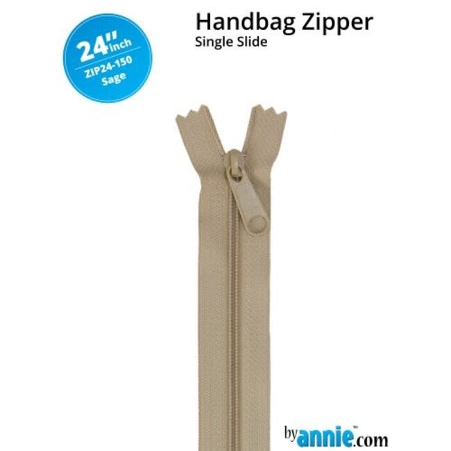 Single Slide Handbag Zipper 24'' Sage