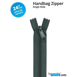 By Annie Single Slide Handbag Zipper 24'' Hemlock