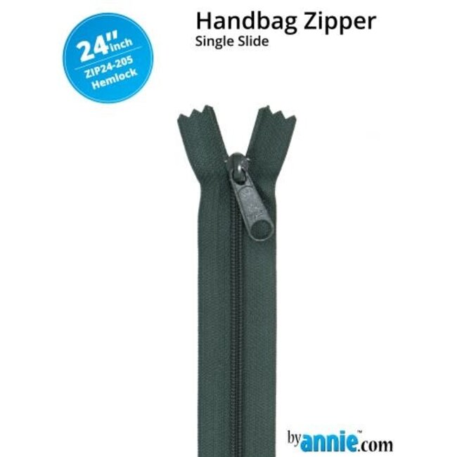 Single Slide Handbag Zipper 24'' Hemlock