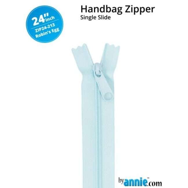 Single Slide Handbag Zipper 24'' Robin's Egg