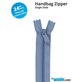By Annie Single Slide Handbag Zipper 24'' Country Blue