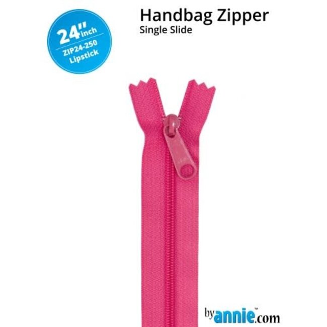 Single Slide Handbag Zipper 24'' Lipstick