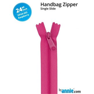 By Annie Single Slide Handbag Zipper 24'' Raspberry