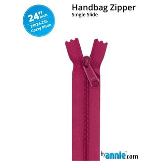 By Annie Single Slide Handbag Zipper 24'' Crazy Plum