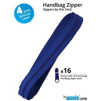 By Annie Zippers by the Yard (includes 16 pulls) Cobalt - 4yd