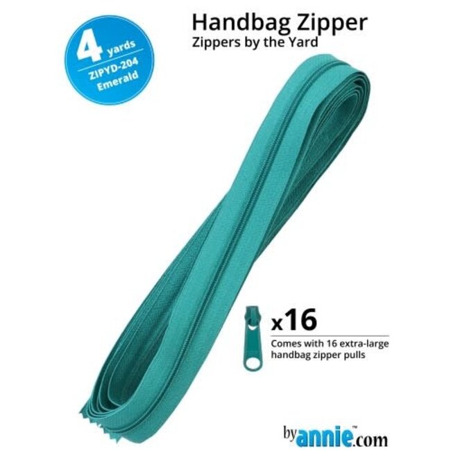 Zipper by the Yard (includes 16 pulls) Emerald