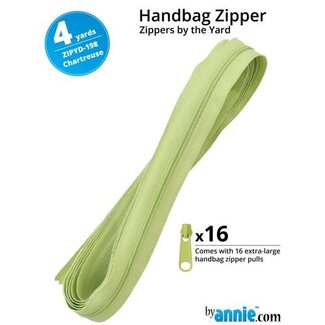 By Annie Zipper by the Yard (includes 16 pulls) Chartreuse