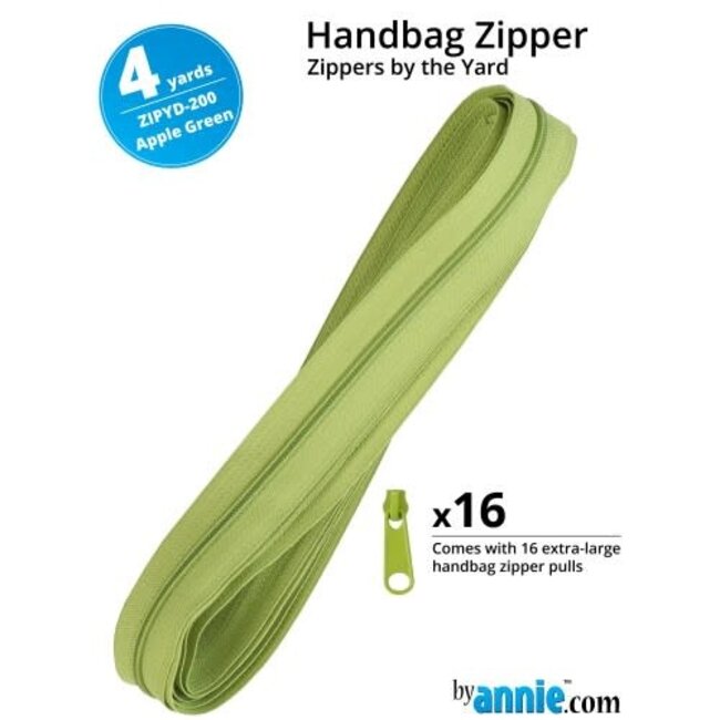 Zippers by the Yard (includes 16 pulls) Apple Green - 4yd