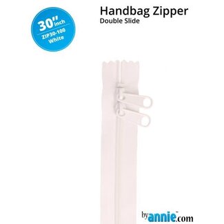By Annie Double Slide Handbag Zipper 30" White