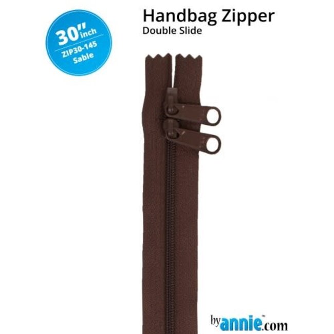 Double Slide Handbag Zipper 30" Sable