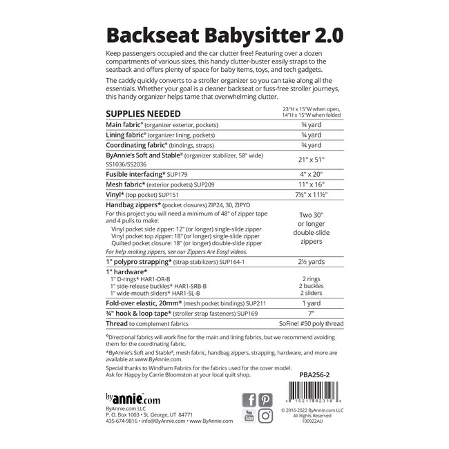 Backseat Babysitter 2.0 Pattern