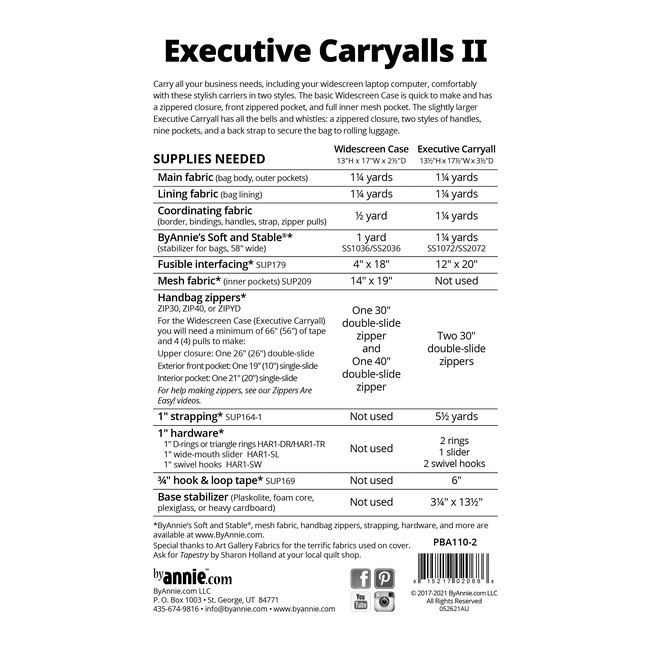 Executive Carryalls II Pattern
