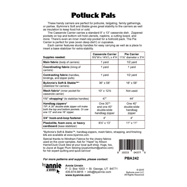 Potluck Pals Pattern