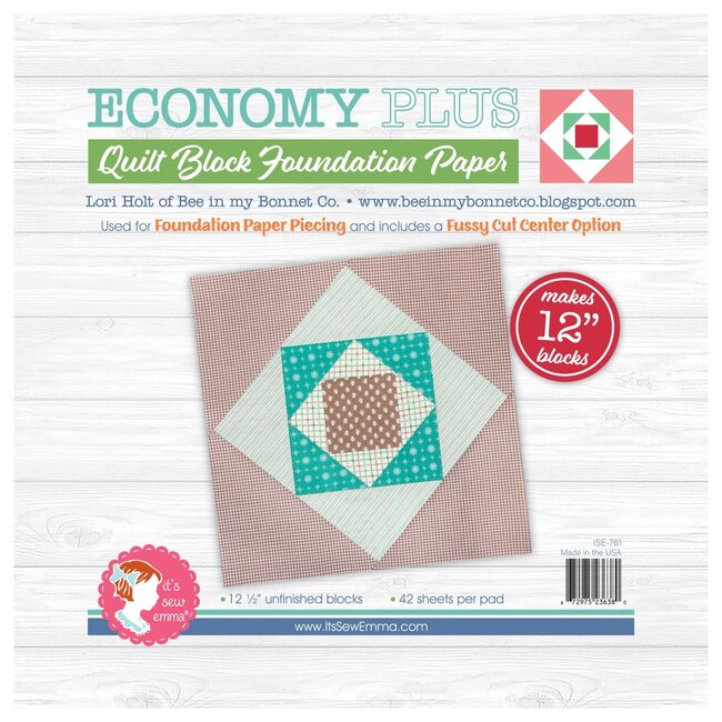 Economy Plus Quilt Block Foundation Paper Piecing Pad, 42 blocks,12in