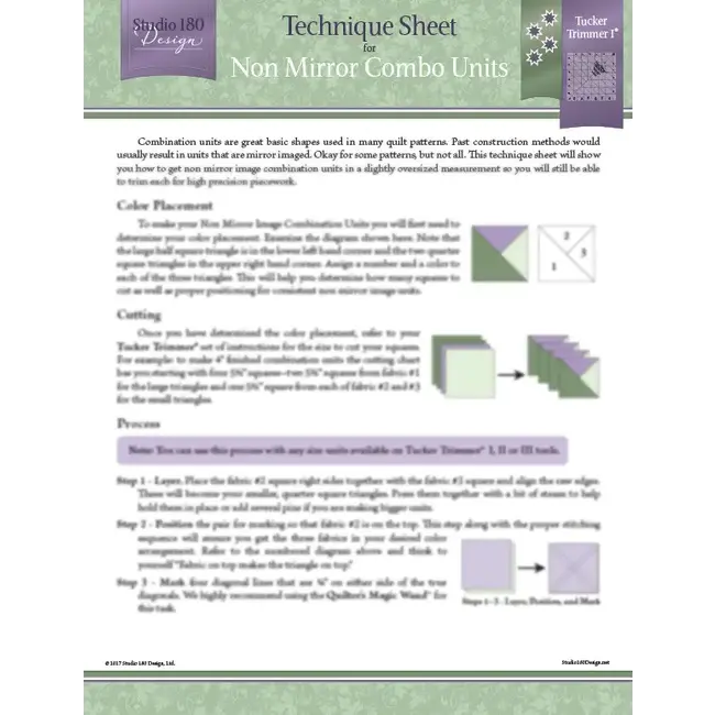 Non Mirror Combo Units - Technique Sheet