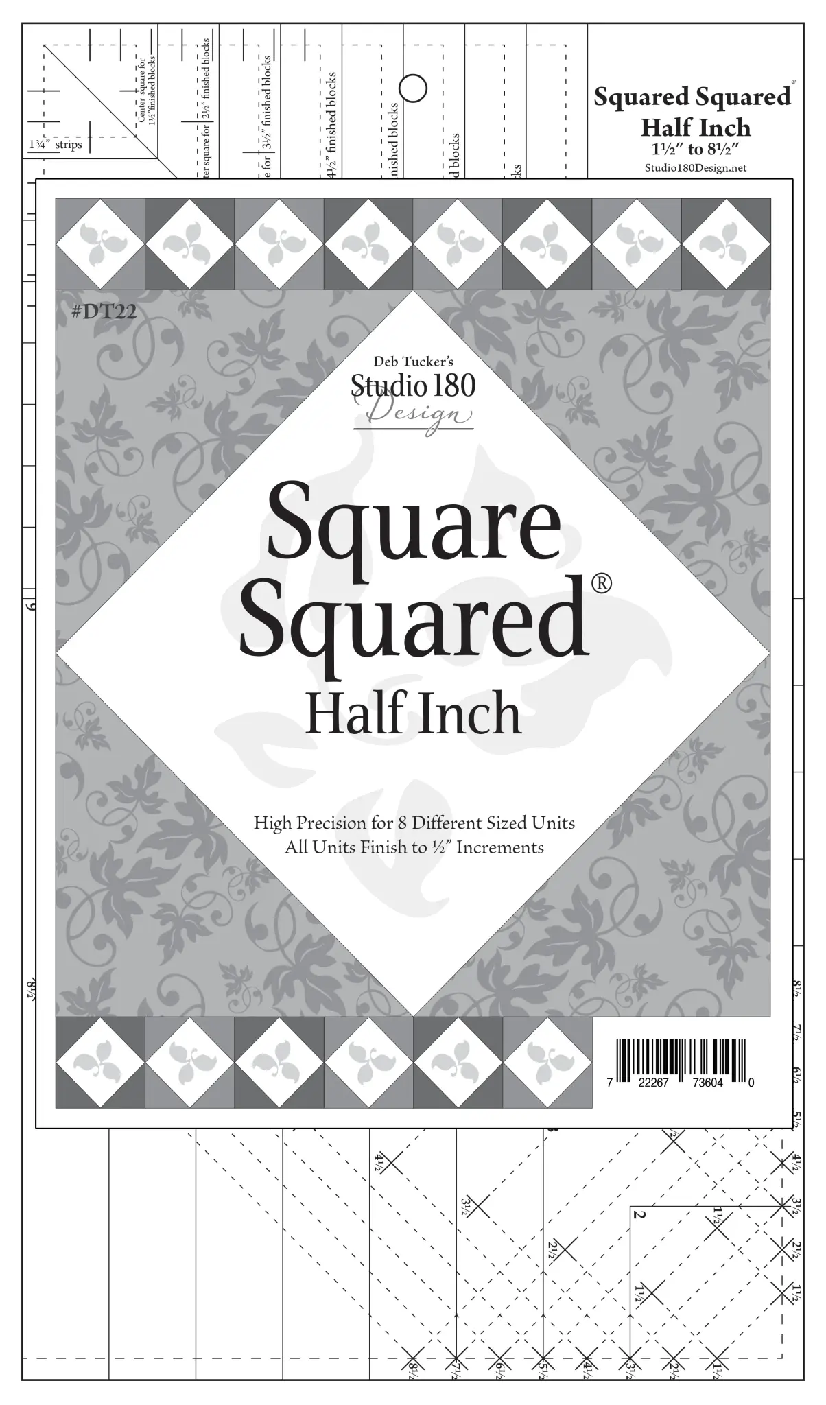 Studio 180 Design Square Squared: Half Inch Ruler - Stitch by Stitch