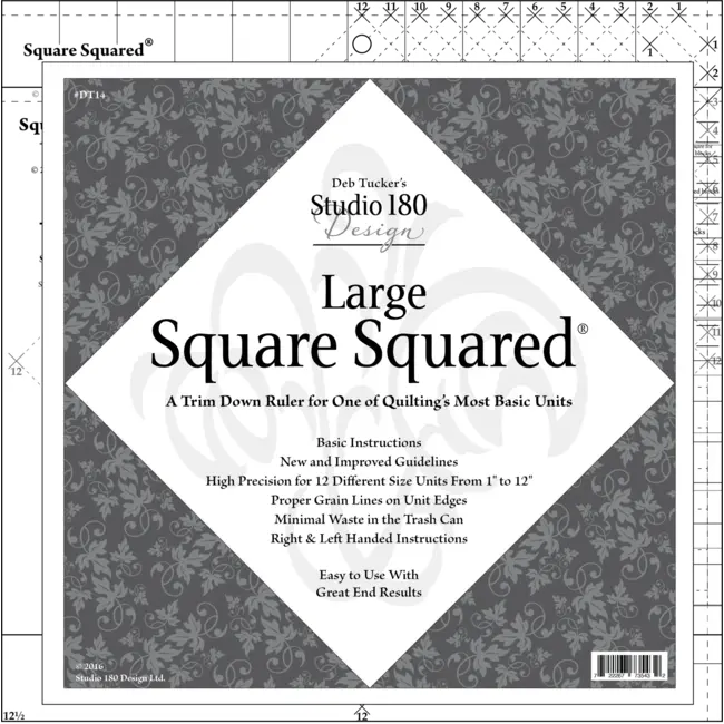 Large Square Squared Ruler (2pc)