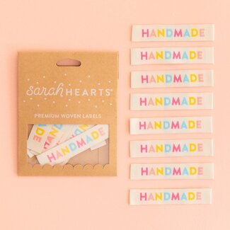 Sarah Hearts Colourful Handmade - Woven Label