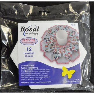 Bosal Craf-Tex Double-Sided Fusible Plus Interfacing - Hexagon Shapes (12 pack)