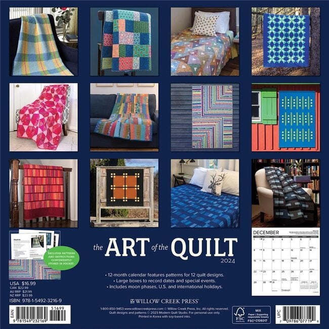 2024 Art of the Quilt Wall Calendar Stitch by Stitch