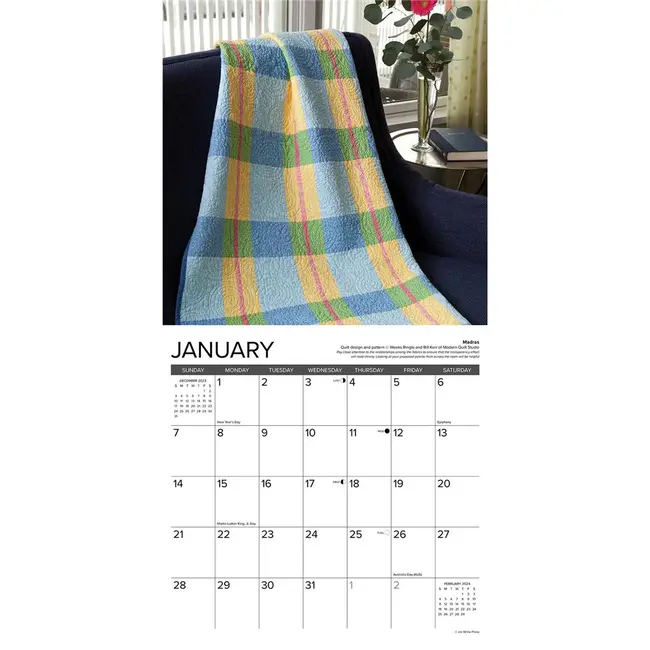 2024 Art of the Quilt Wall Calendar Stitch by Stitch