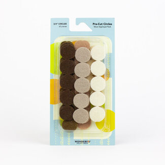 Wonderfil Pre-Cut Merino Wool 3/4" Circles (60 Pieces) - Brown