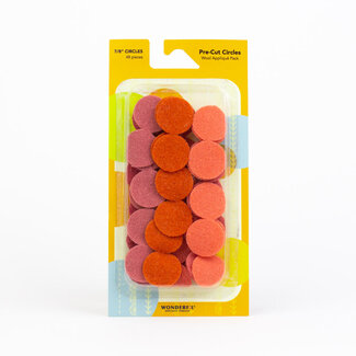 Wonderfil Pre-Cut Merino Wool 7/8" Circles (48 Pieces) - Orange