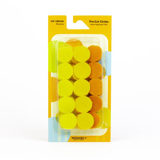 Wonderfil Pre-Cut Merino Wool 7/8" Circles (48 Pieces) - Yellow