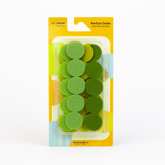 Wonderfil Pre-Cut Merino Wool 7/8" Circles (48 Pieces) - Green
