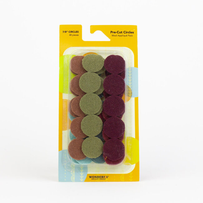 Pre-Cut Merino Wool 7/8" Circles (48 Pieces) - Nature