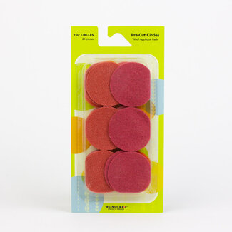 Wonderfil Pre-Cut Merino Wool 1 1/2" Circles (24 Pieces) - Orange