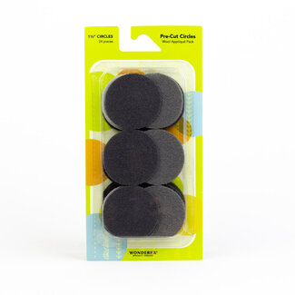 Wonderfil Pre-Cut Merino Wool 1 1/2" Circles (24 Pieces) - Grey
