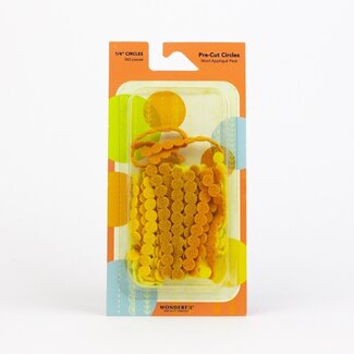 Wonderfil Pre-Cut Merino Wool 1/4" Circles (360 pieces) - Yellow