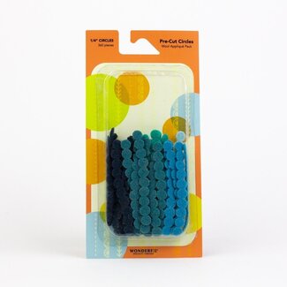 Wonderfil Pre-Cut Merino Wool 1/4" Circles (360 pieces) - Teal