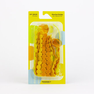 Wonderfil Pre-Cut Merino Wool 3/8" Circles (180 pieces) - Yellow