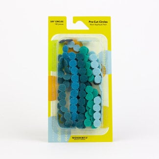 Wonderfil Pre-Cut Merino Wool 3/8" Circles (180 pieces) - Teal