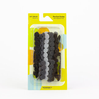 Wonderfil Pre-Cut Merino Wool 3/8" Circles (180 pieces) - Grey