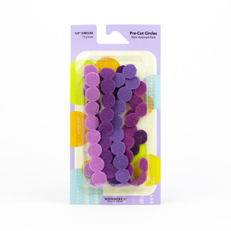 Wonderfil Pre-Cut Merino Wool 1/2" Circles (72 pieces) - Violet