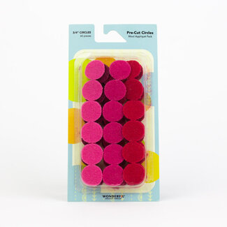 Wonderfil Pre-Cut Merino Wool 3/4" Circles (60 Pieces) - Red