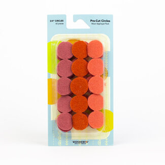 Wonderfil Pre-Cut Merino Wool 3/4" Circles (60 Pieces) - Orange