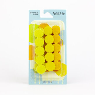 Wonderfil Pre-Cut Merino Wool 3/4" Circles (60 Pieces) - Yellow