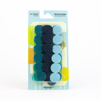 Wonderfil Pre-Cut Merino Wool 3/4" Circles (60 Pieces) - Teal